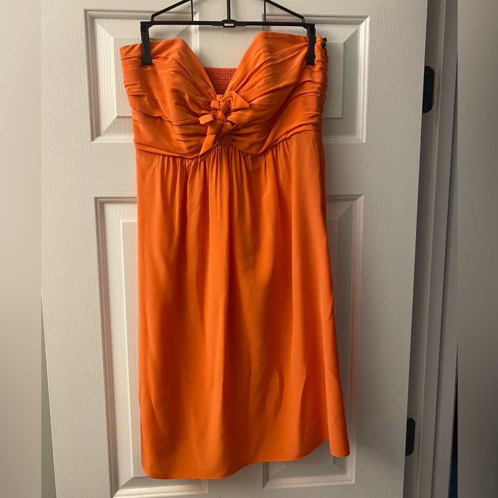 Alice and Trixie straplace orange dress